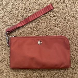 Lululemon Now and Always Pouch Pink with Silver Hardware
